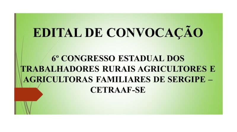 Edital de convocação 6º Congresso Estadual